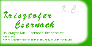 krisztofer csernoch business card